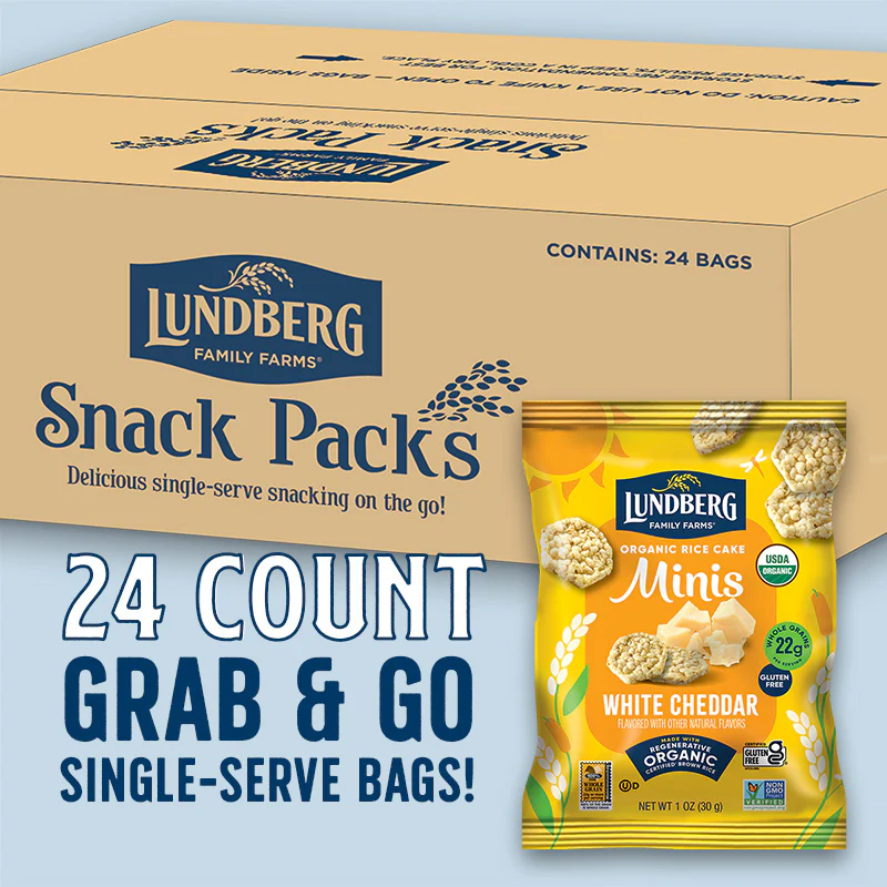 Organic White Cheddar Rice Cake Minis, Single-Serve - Image 3